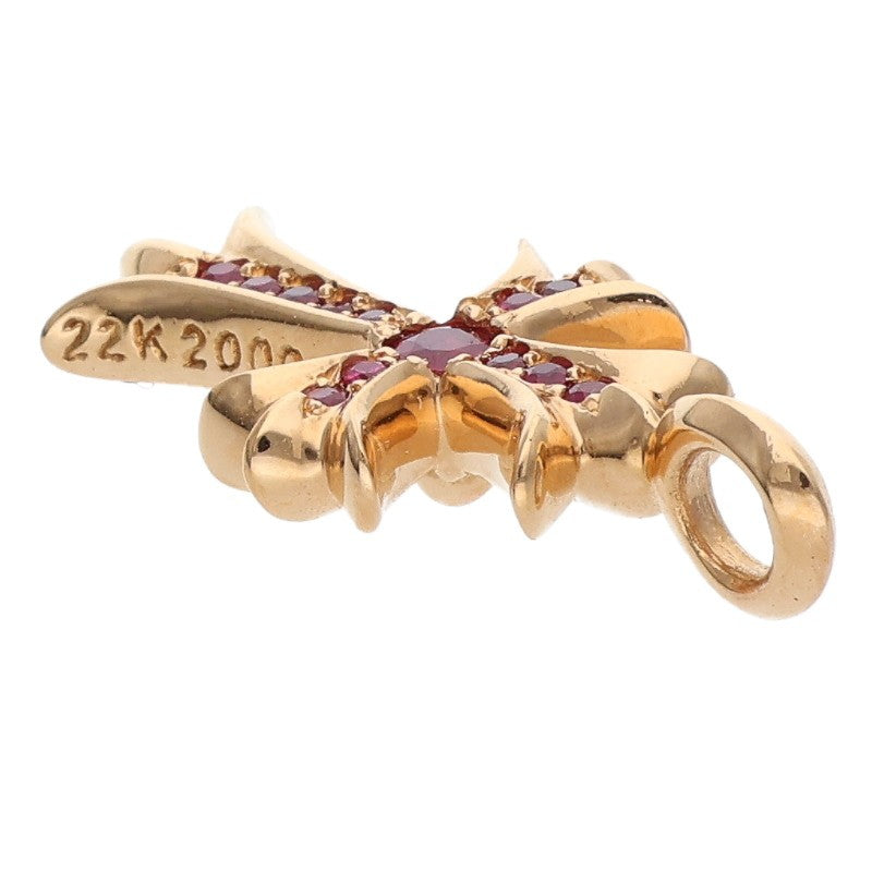 Chrome Hearts 22K Tiny Fat Cross Pave Ruby Size ONE Multi