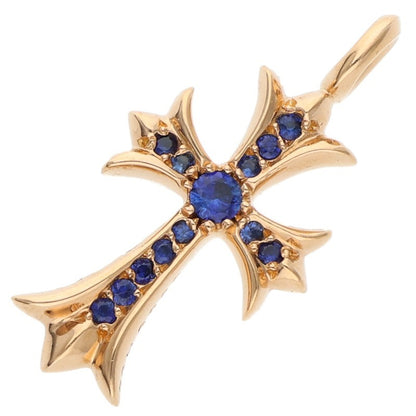Chrome Hearts 22K Tiny Fat Cross Pave Sapphire Size Multi