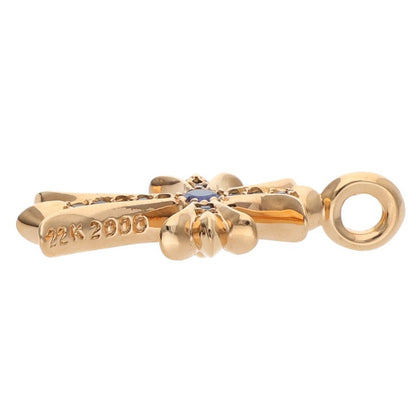 Chrome Hearts 22K Tiny Fat Cross Pave Sapphire Size Multi