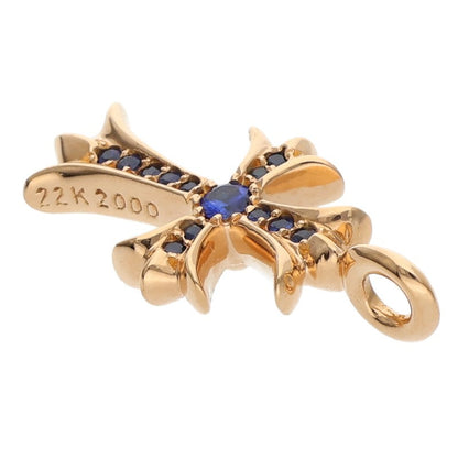 Chrome Hearts 22K Tiny Fat Cross Pave Sapphire Size Multi