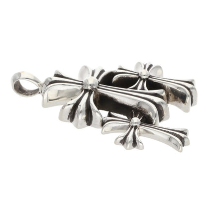 Chrome Hearts Triple CH Cross Small Pendant Size ONE Silver