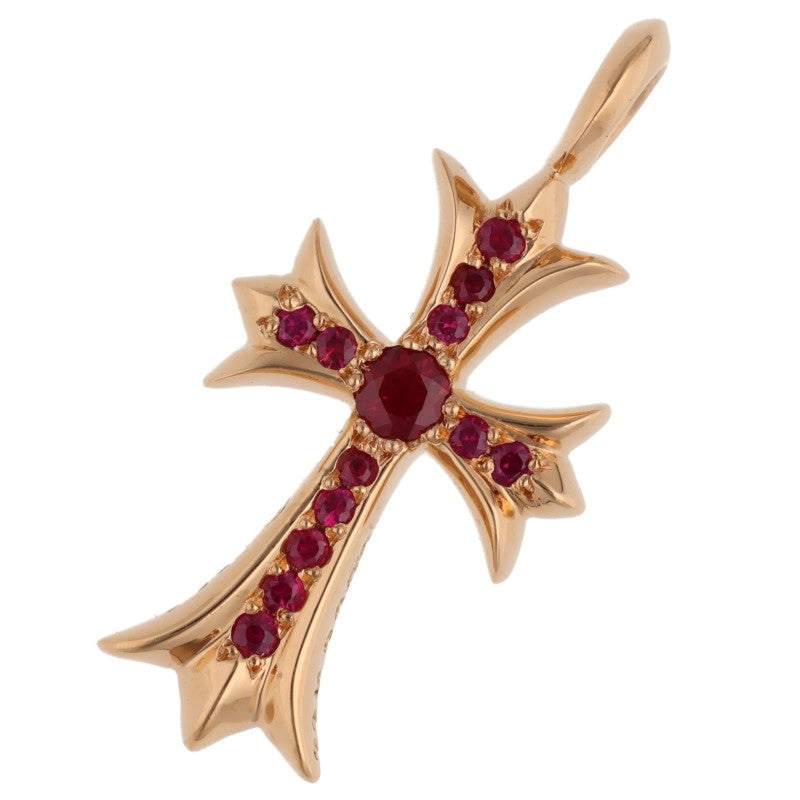 Chrome Hearts 22K Pave Ruby Tiny Fat Cross Size ONE SIZE