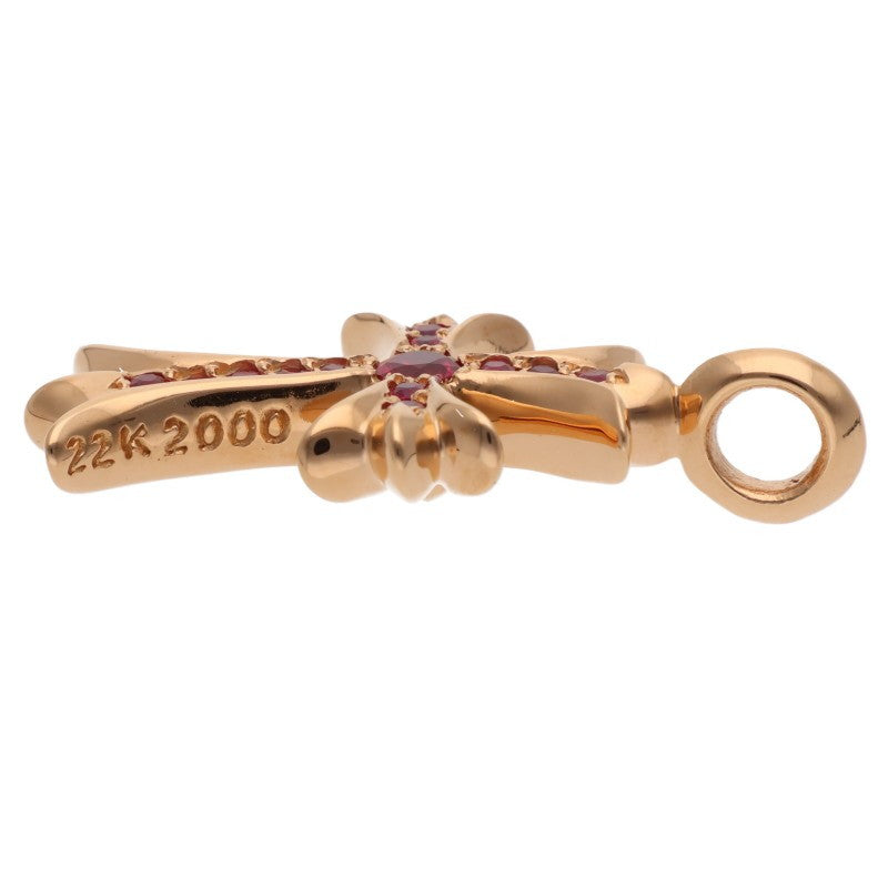 Chrome Hearts 22K Pave Ruby Tiny Fat Cross Size ONE SIZE