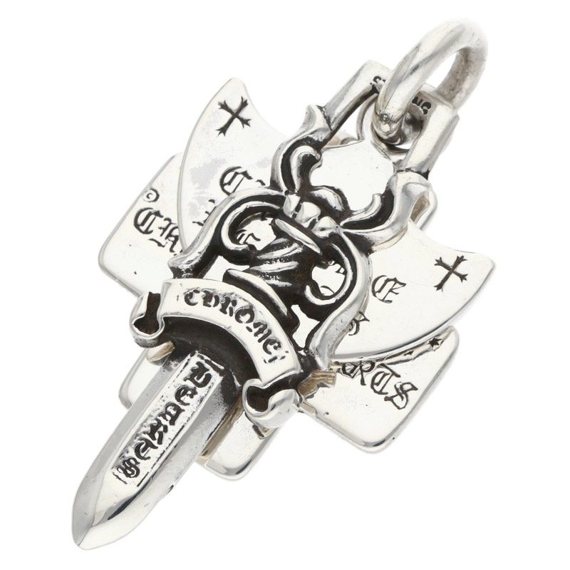 Chrome Hearts Three Trinkets Pendant 925 Size ONE Silver