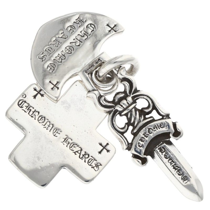 Chrome Hearts Three Trinkets Pendant 925 Size ONE Silver