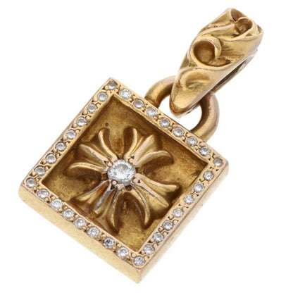 Chrome Hearts Framed CH Plus Pave Dia 22K Gold Size ONE SIZE