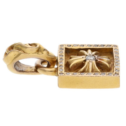 Chrome Hearts Framed CH Plus Pave Dia 22K Gold Size ONE SIZE