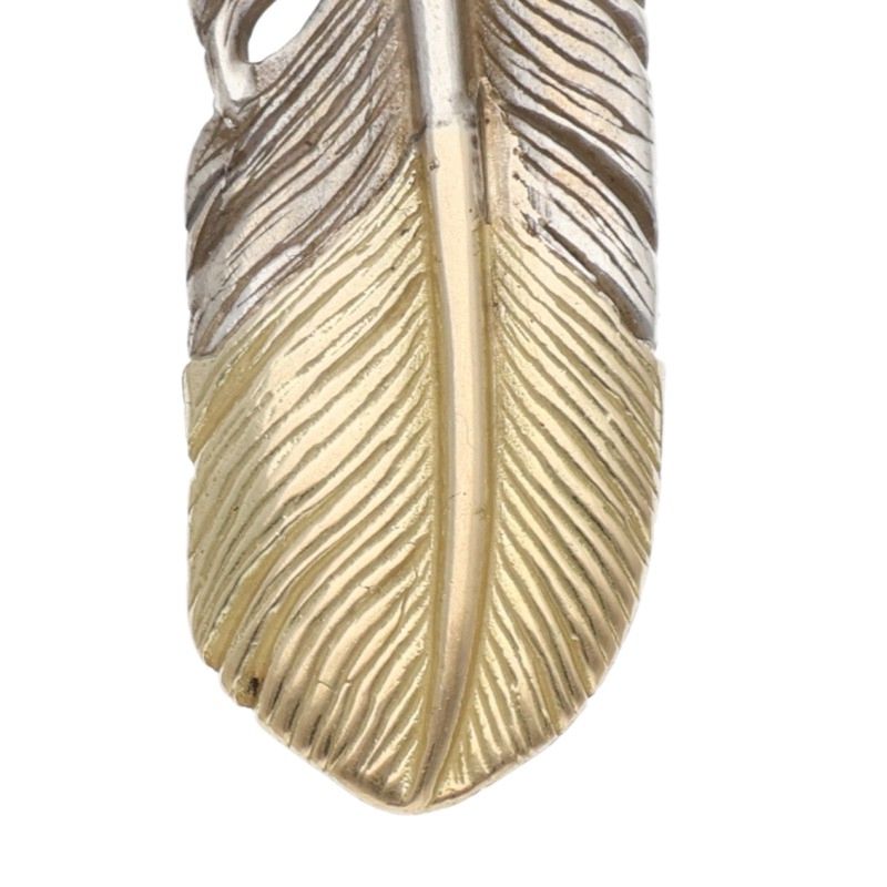 TADY & KING Two-Tone SV Feather K18 Tip Left Pendant Size L