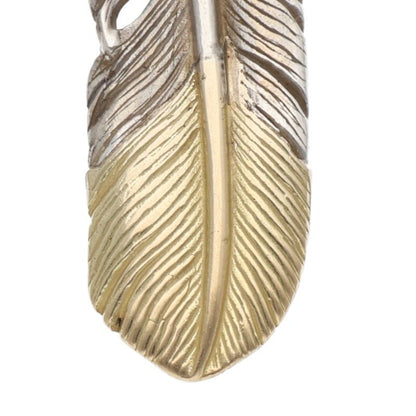 TADY & KING Two-Tone SV Feather K18 Tip Left Pendant Size L