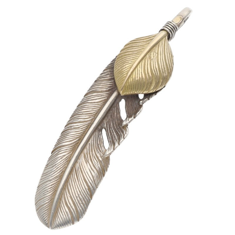 TADY & KING Two-Tone Heart K18 Feather Right Pendant Size L