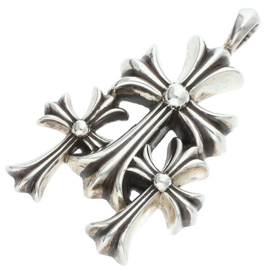 Chrome Hearts 925 Silver Triple CH Cross Small Size ONE SIZE