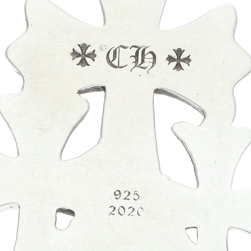 Chrome Hearts 925 Silver Triple CH Cross Small Size ONE SIZE