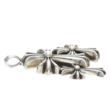 Chrome Hearts 925 Silver Triple CH Cross Small Size ONE SIZE