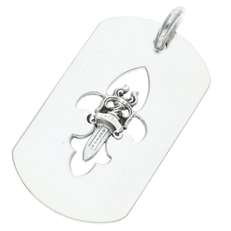 Chrome Hearts Large Flare Dagger Dog Tag Size ONE Silver
