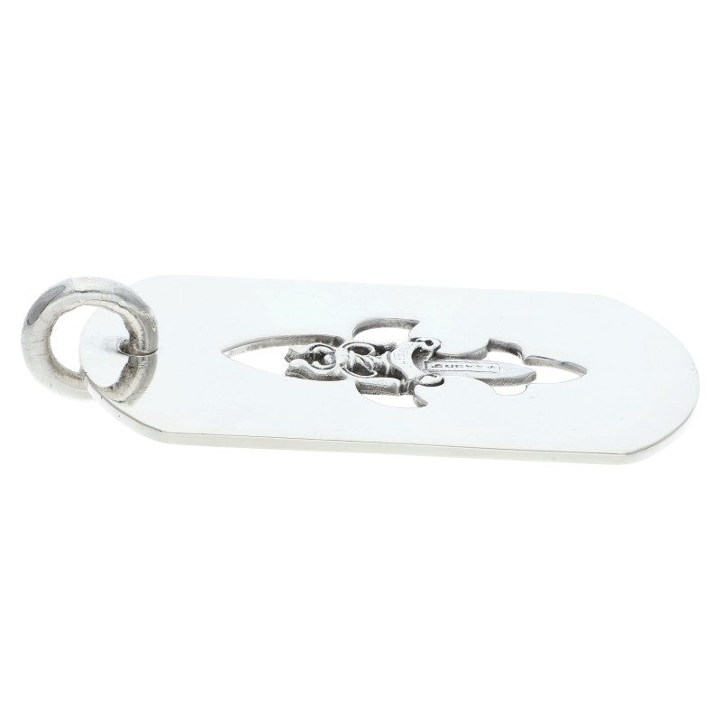 Chrome Hearts Large Flare Dagger Dog Tag Size ONE Silver
