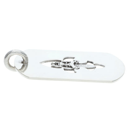 Chrome Hearts Large Flare Dagger Dog Tag Size ONE Silver