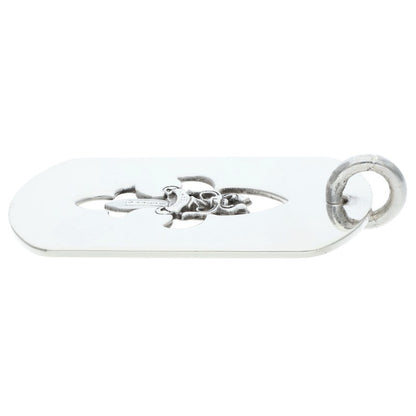Chrome Hearts Large Flare Dagger Dog Tag Size ONE Silver