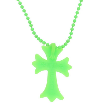Chrome Hearts FNO Ltd Rubber CH Cross Necklace Size Green