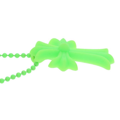 Chrome Hearts FNO Ltd Rubber CH Cross Necklace Size Green