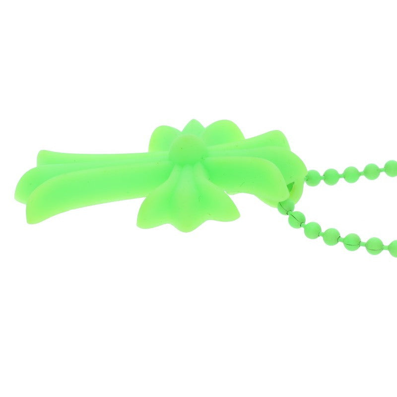 Chrome Hearts FNO Ltd Rubber CH Cross Necklace Size Green