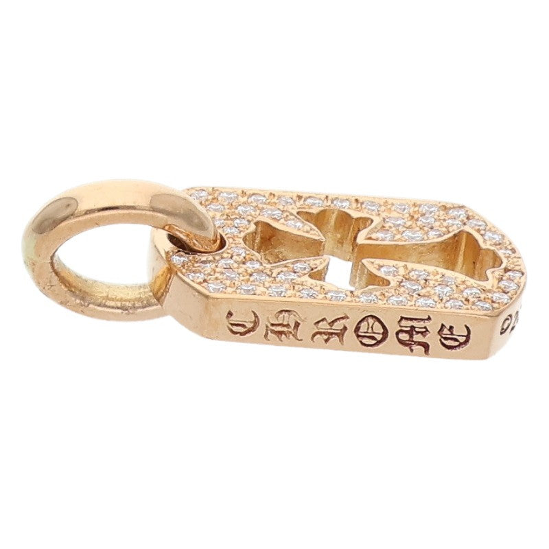 Chrome Hearts 22K YG Tiny Cutout Cross PAVE Diamond Charm