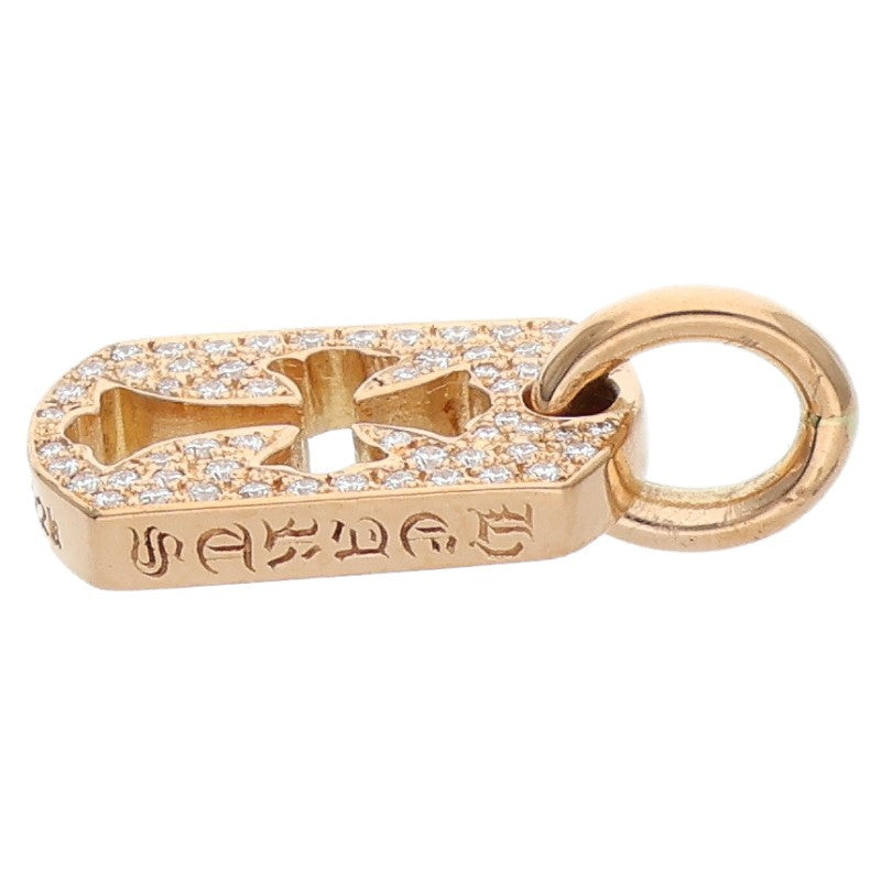 Chrome Hearts 22K YG Tiny Cutout Cross PAVE Diamond Charm