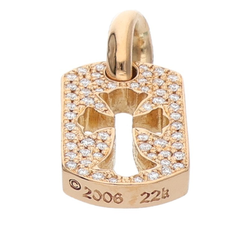 Chrome Hearts 22K YG Tiny Cutout Cross PAVE Diamond Charm