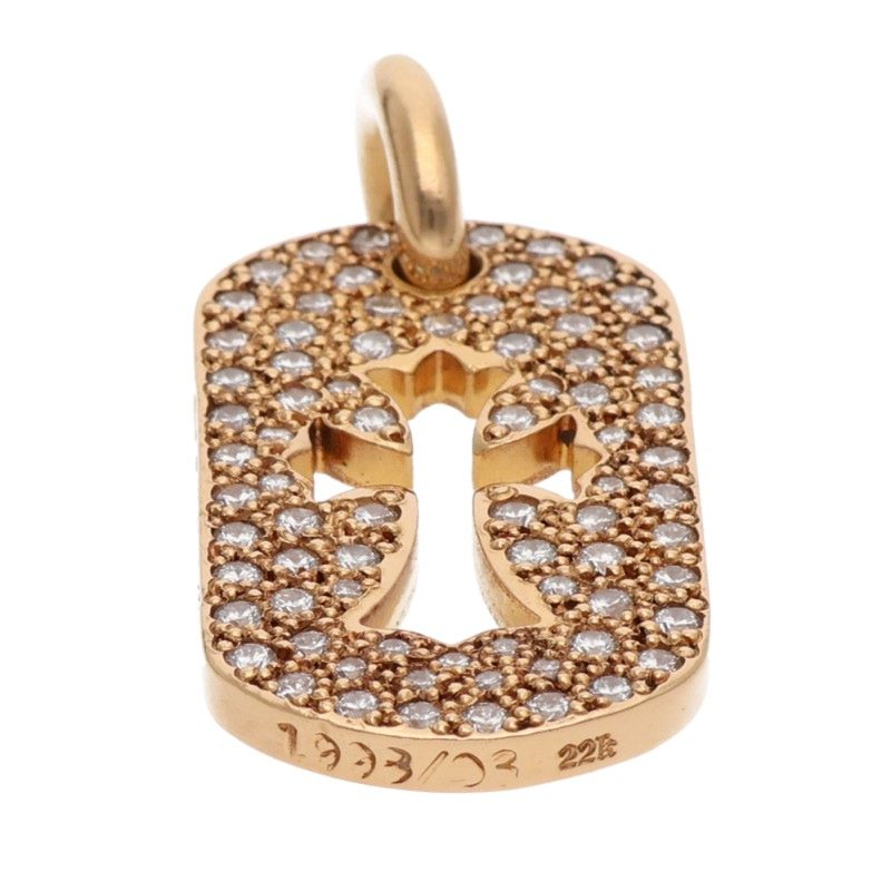 Chrome Hearts 22K Small Dogtag Pave Diamond Size ONE SIZE