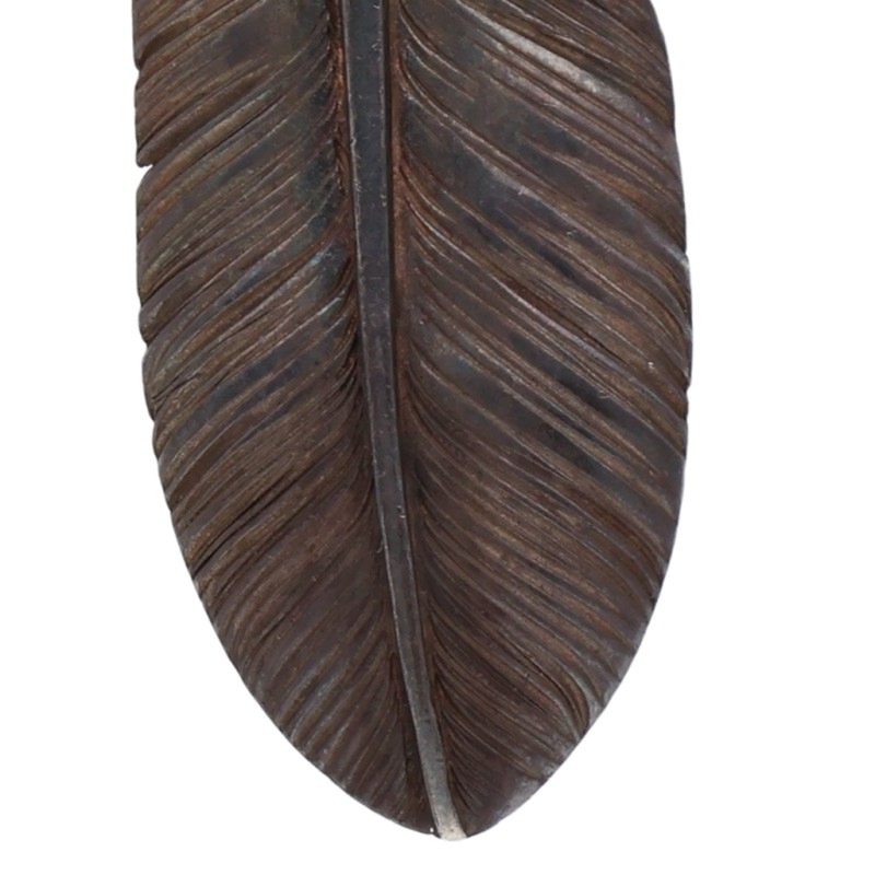 L L feather turquoise Left Feather Pendant Multi Size L