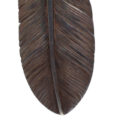 L L feather turquoise Left Feather Pendant Multi Size L
