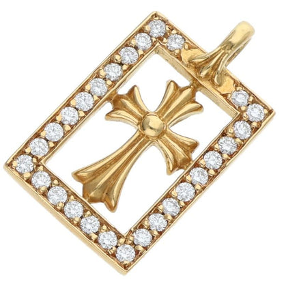 Chrome Hearts 22K Framed Open Babyfat Pave Size ONE Gold