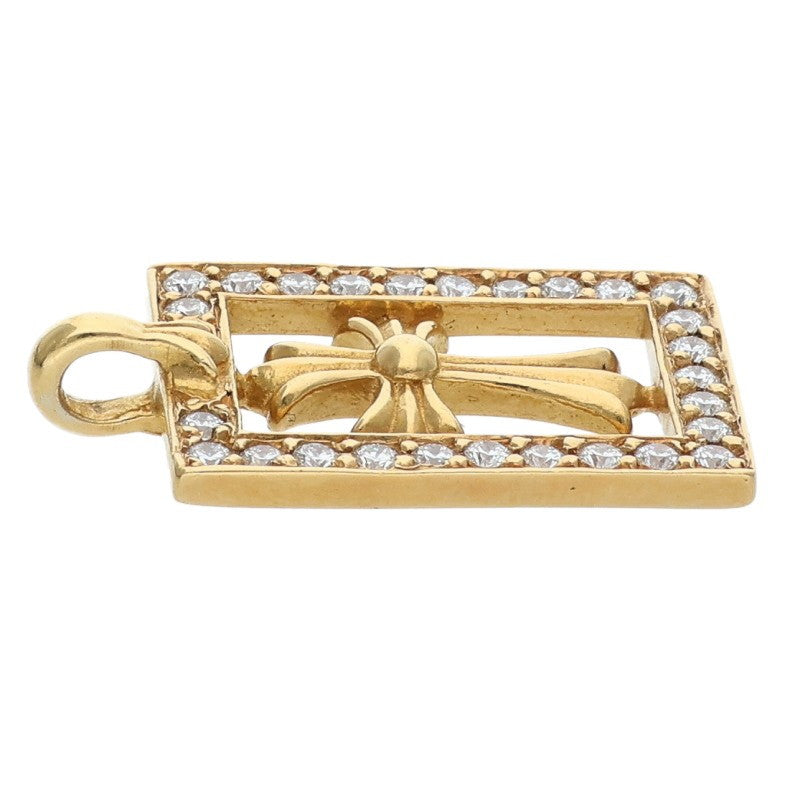 Chrome Hearts 22K Framed Open Babyfat Pave Size ONE Gold