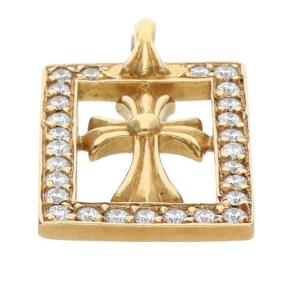 Chrome Hearts 22K Framed Open Babyfat Pave Size ONE Gold