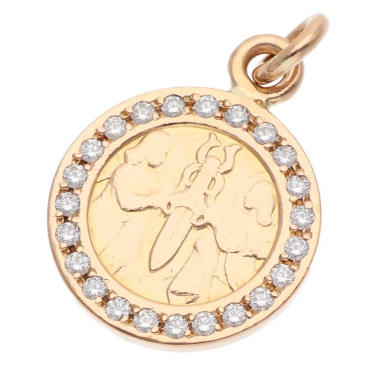 Chrome Hearts 22K Pave Diamond Angel Medal Size ONE Multi