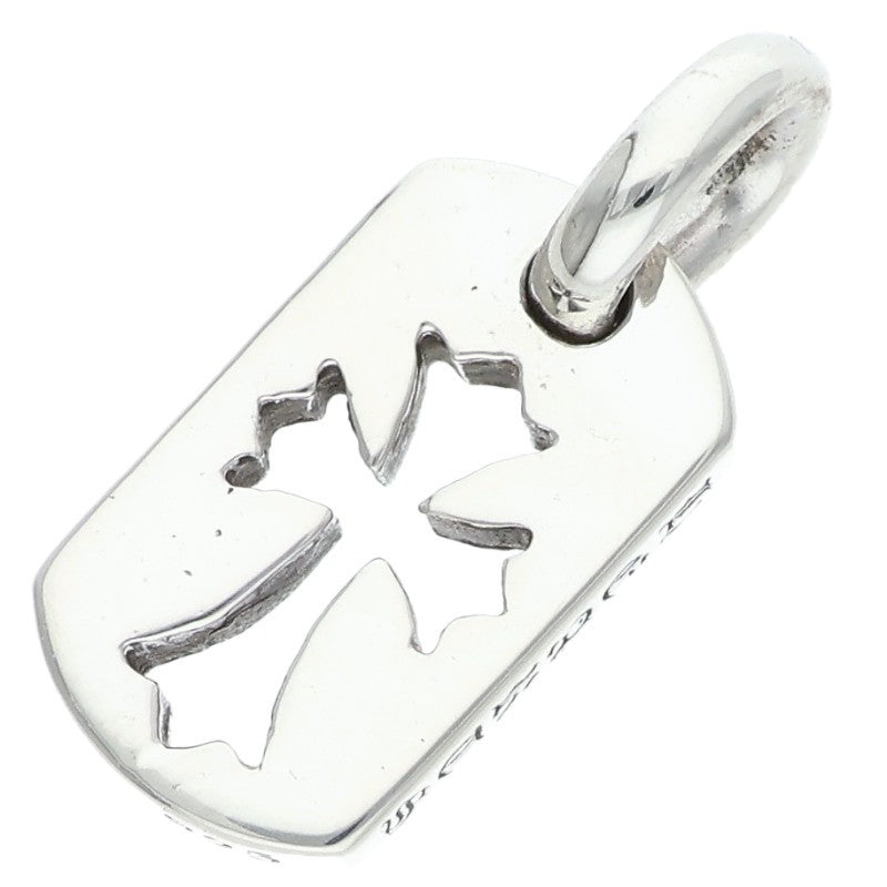 Chrome Hearts Tiny Cutout Cross Dog Tag Charm Size Silver