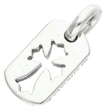Chrome Hearts Tiny Cutout Cross Dog Tag Charm Size Silver