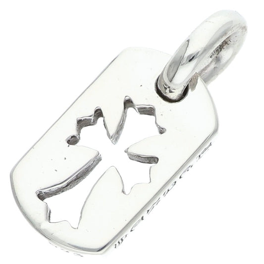 Chrome Hearts Tiny Cutout Cross Dog Tag Charm Size Silver