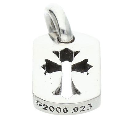 Chrome Hearts Tiny Cutout Cross Dog Tag Charm Size Silver