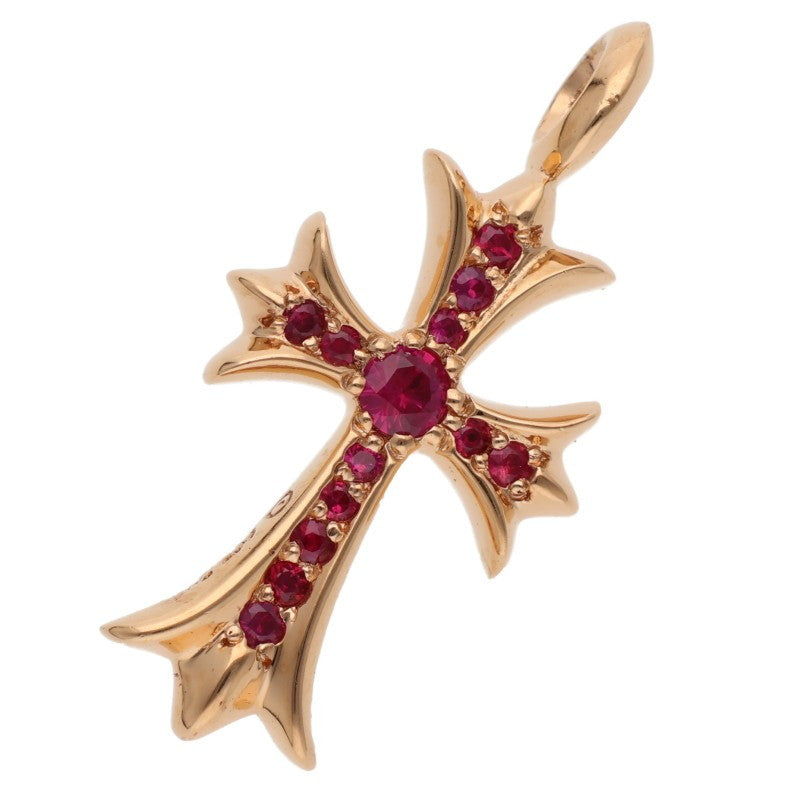 Chrome Hearts 22K Tiny Fat Cross Pave Ruby YG Size ONE SIZE
