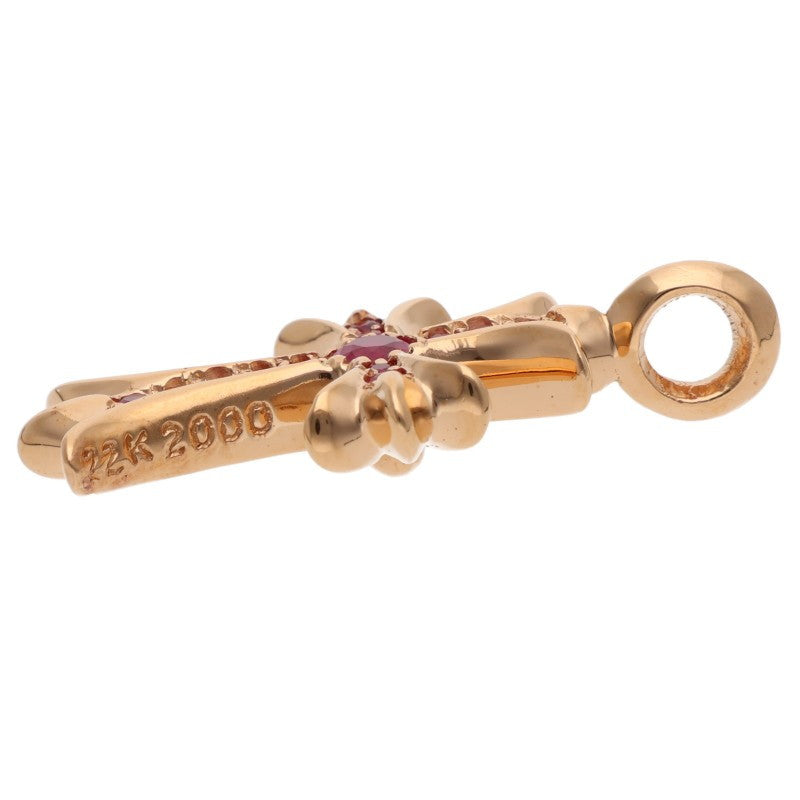 Chrome Hearts 22K Tiny Fat Cross Pave Ruby YG Size ONE SIZE