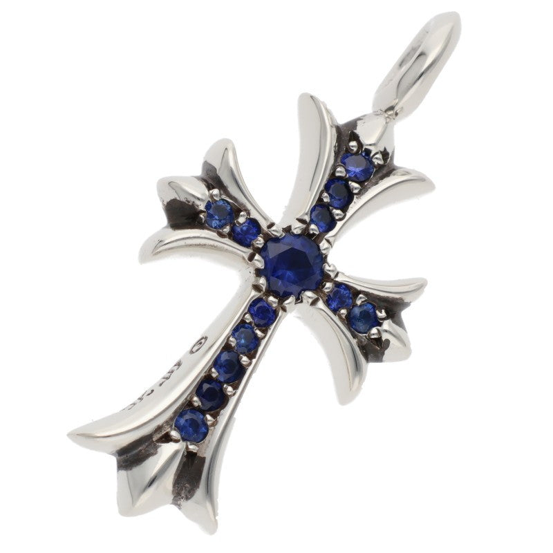 Chrome Hearts Tiny Fat Cross Pave Sapphire 925 Size ONE SIZE