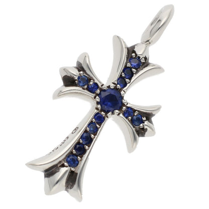 Chrome Hearts Tiny Fat Cross Pave Sapphire 925 Size ONE SIZE