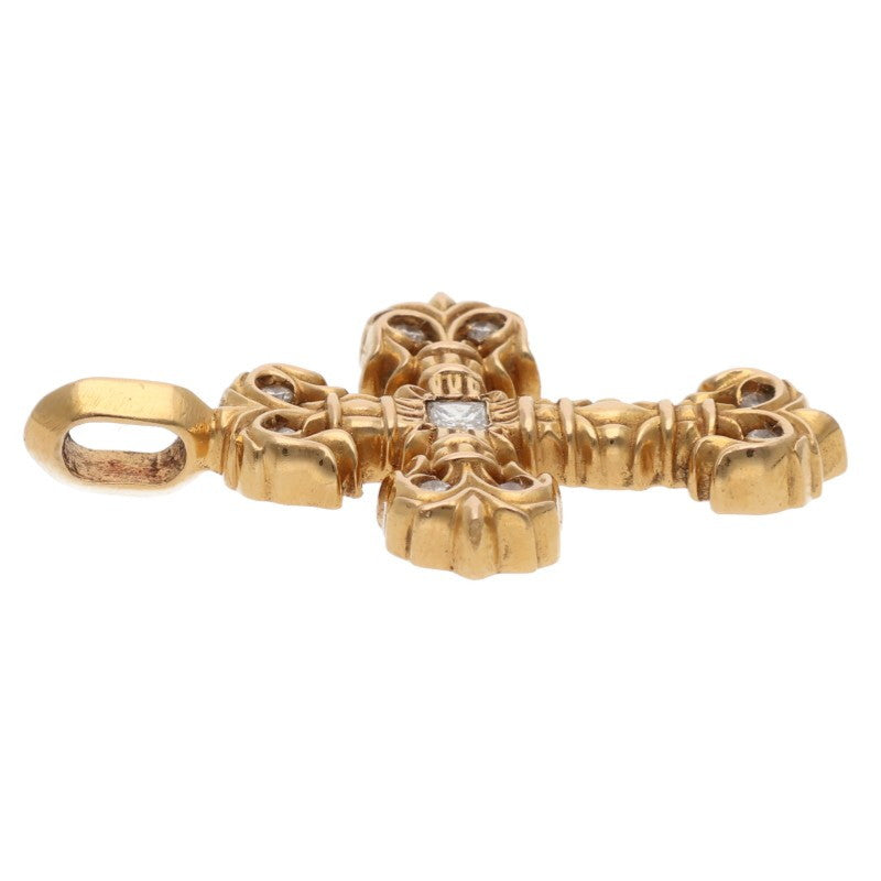 Chrome Hearts 22K Tiny Filigree Pave Diamond Size ONE Gold
