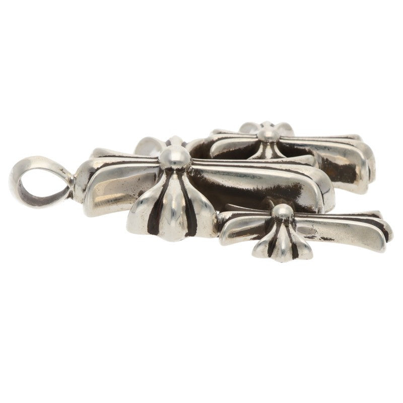 Chrome Hearts Small Triple CH Cross Silver 925 Size ONE SIZE
