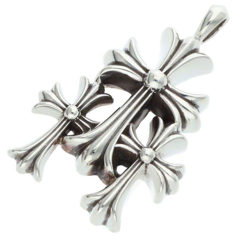 Chrome Hearts Triple CH Cross Small Silver 925 Size ONE SIZE