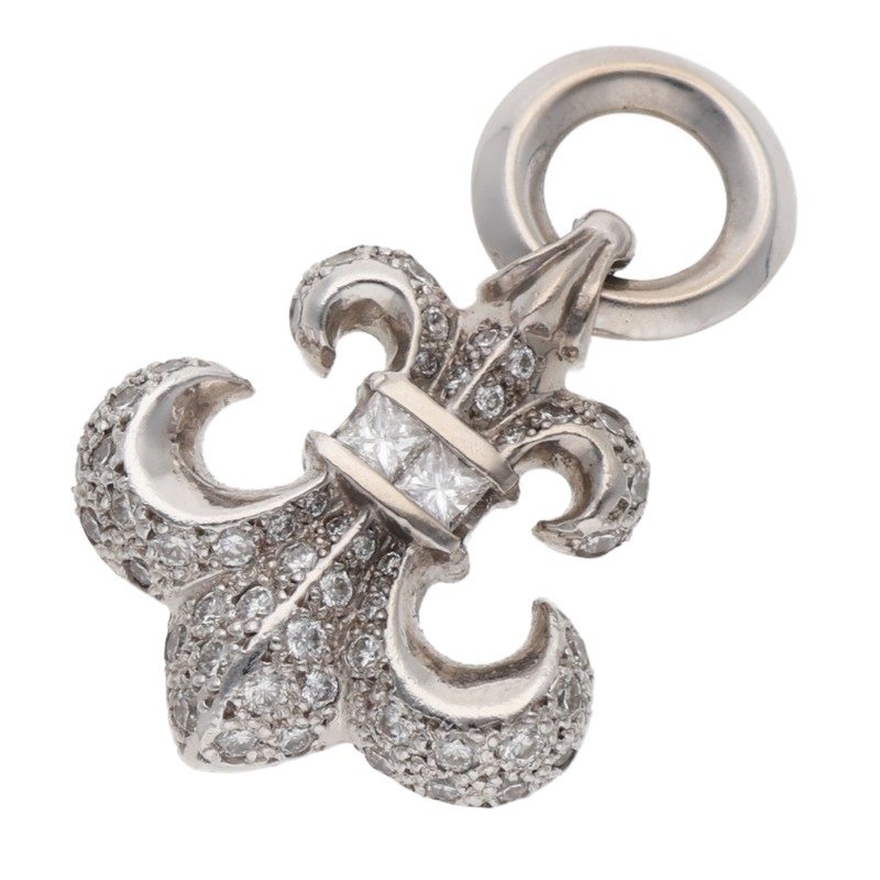 Chrome Hearts 18K WG BS Fleur Pave Diamond Size ONE SIZE