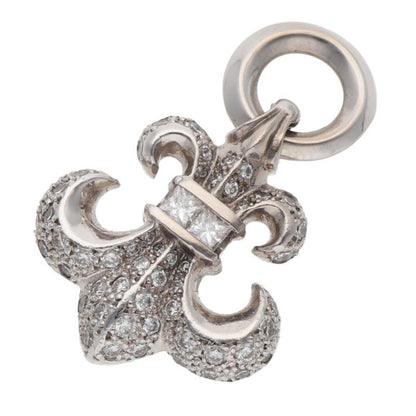 Chrome Hearts 18K WG BS Fleur Pave Diamond Size ONE SIZE
