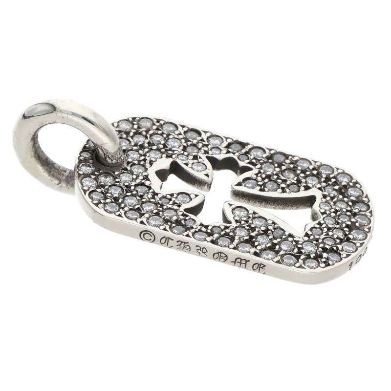 Chrome Hearts Small Dog Tag Pave Diamond 925 Size ONE SIZE
