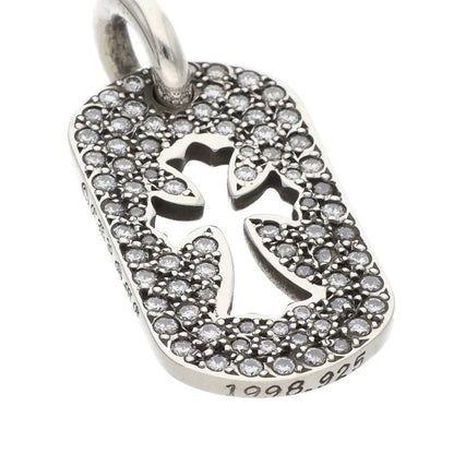 Chrome Hearts Small Dog Tag Pave Diamond 925 Size ONE SIZE