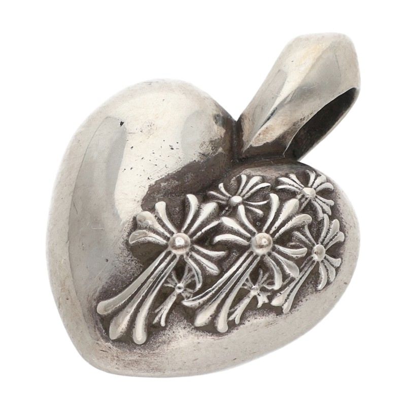 Chrome Hearts R.I.P. Heart Silver 925 Necklace Size ONE SIZE